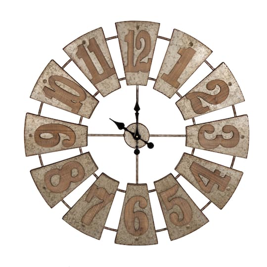 Purchase The Glitzhome 38 98 Oversized Farmhouse Metal Wall Clock At Michaels